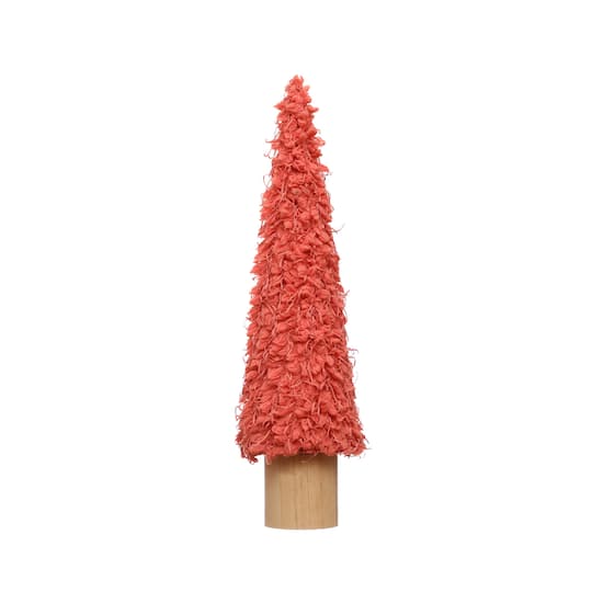 Hello Honey® 14" Pink Fabric Tree Décor Accent with Wood Base